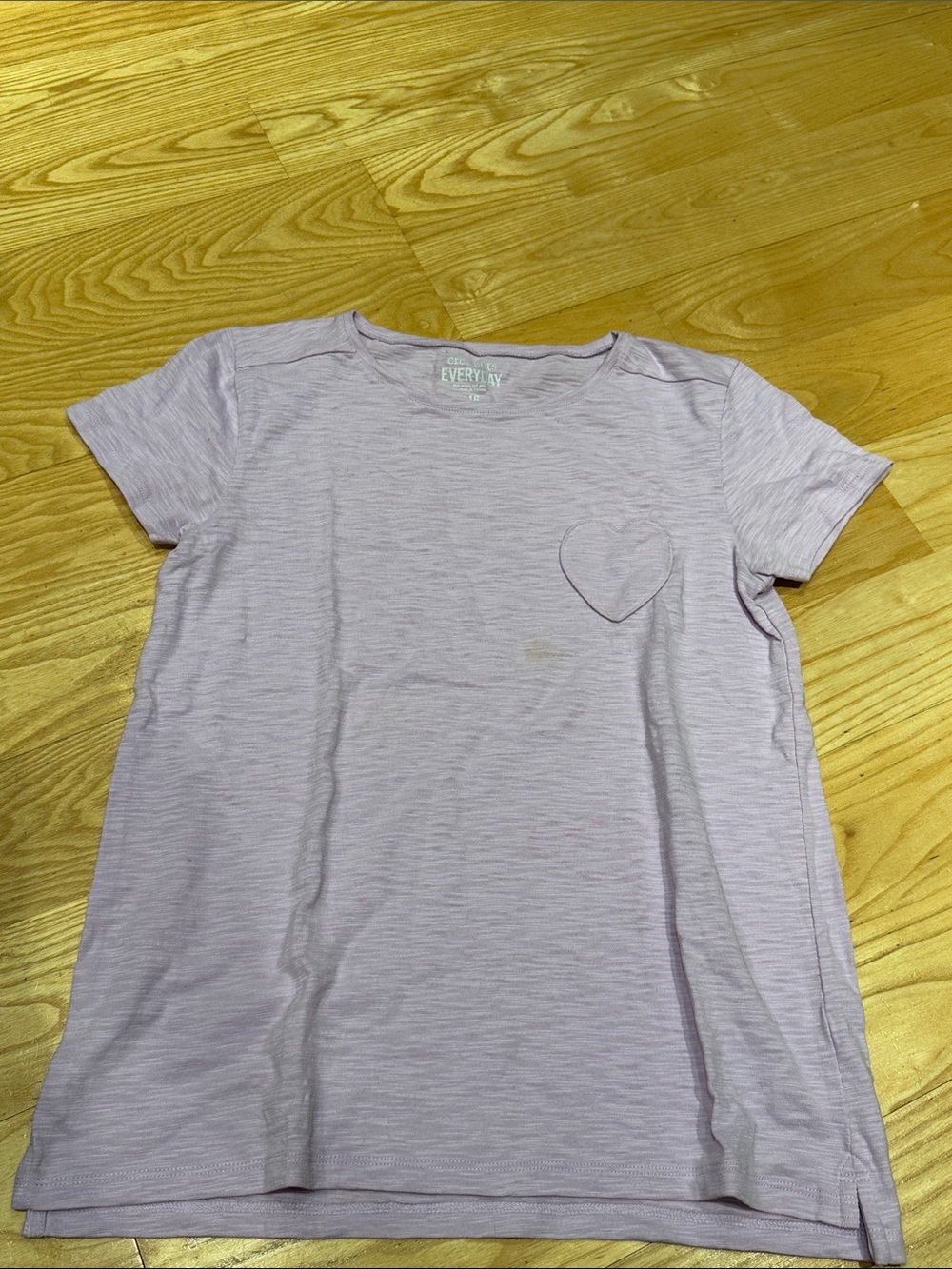 New J.Crew *Crewcuts* Lilac Heart Pocket Short Sleeve Tee
